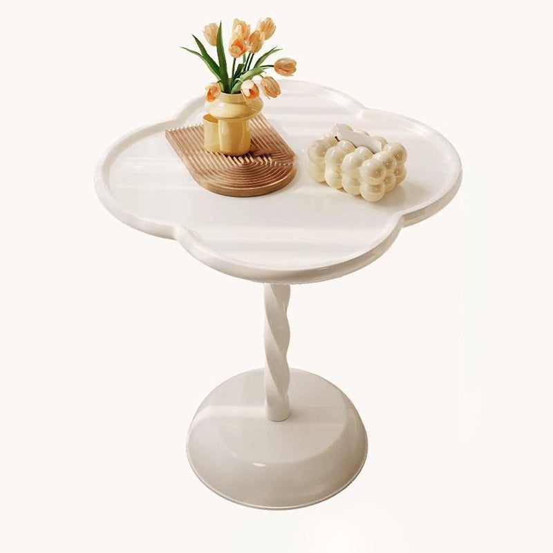 Contemporary Nordic Four Leaf Clover Shape Cream Full PP Side Table 1 - Tray For Living Room