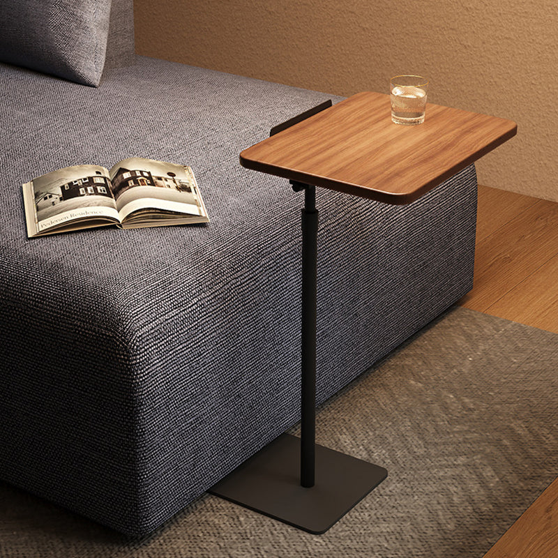Mesa Auxiliar Rectangular Reversible de Nogal y Acero Inoxidable de Simplicidad Moderna 1 - Nivel Para Sala de Estar 