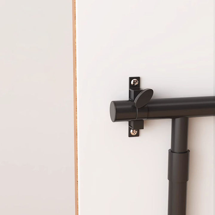 Moderne Schlichtheit Rechteckiger, wendbarer Beistelltisch aus mitteldichter Faserplatte und Kohlenstoffstahl mit 1 Ebene für das Wohnzimmer 