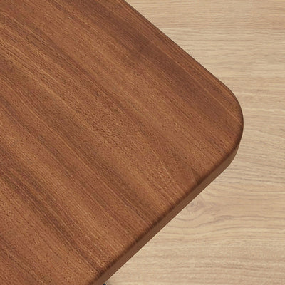 Mesa Auxiliar Rectangular Reversible de Nogal y Acero Inoxidable de Simplicidad Moderna 1 - Nivel Para Sala de Estar 