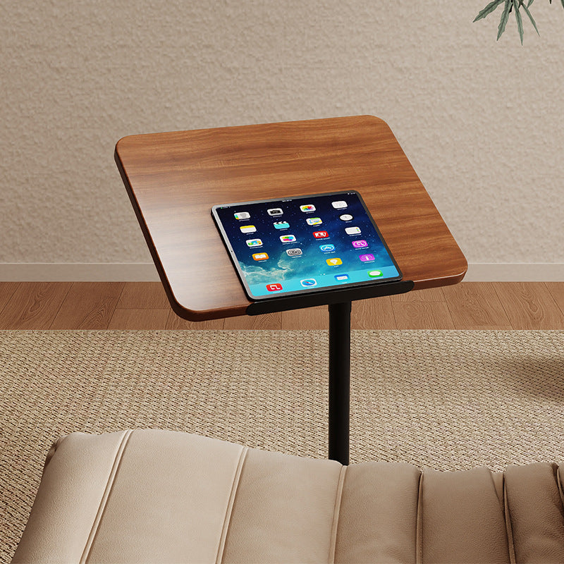 Mesa Auxiliar Rectangular Reversible de Nogal y Acero Inoxidable de Simplicidad Moderna 1 - Nivel Para Sala de Estar 