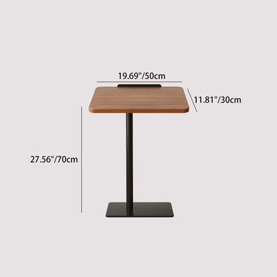 Mesa Auxiliar Rectangular Reversible de Nogal y Acero Inoxidable de Simplicidad Moderna 1 - Nivel Para Sala de Estar 