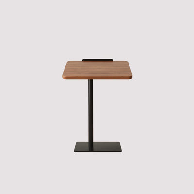 Mesa Auxiliar Rectangular Reversible de Nogal y Acero Inoxidable de Simplicidad Moderna 1 - Nivel Para Sala de Estar 