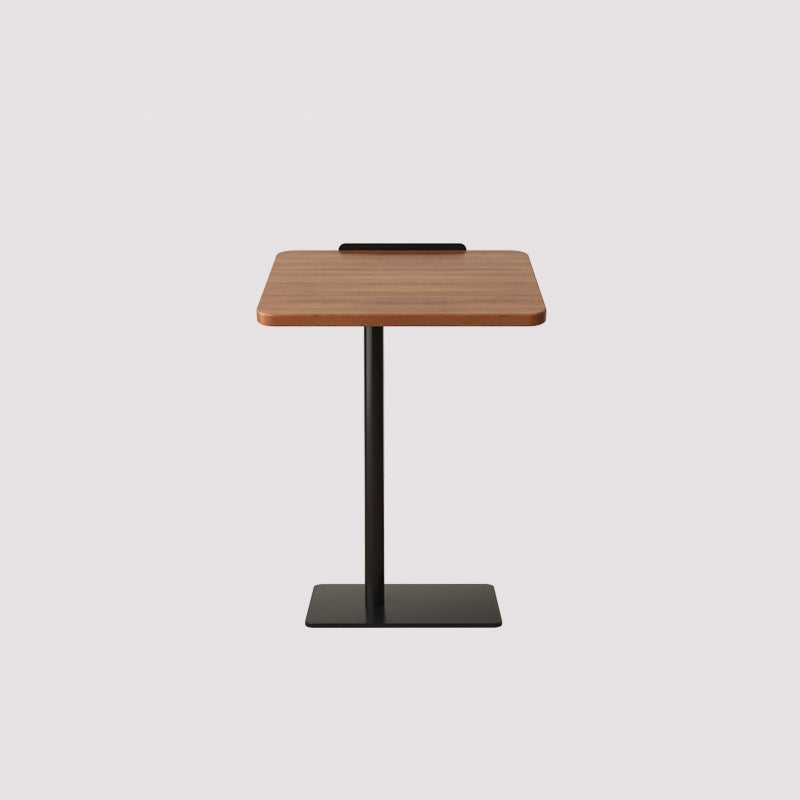 Mesa Auxiliar Rectangular Reversible de Nogal y Acero Inoxidable de Simplicidad Moderna 1 - Nivel Para Sala de Estar 