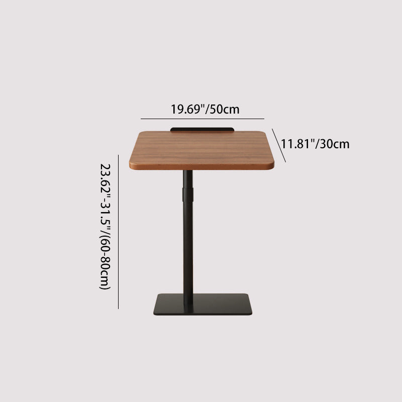 Mesa Auxiliar Rectangular Reversible de Nogal y Acero Inoxidable de Simplicidad Moderna 1 - Nivel Para Sala de Estar 