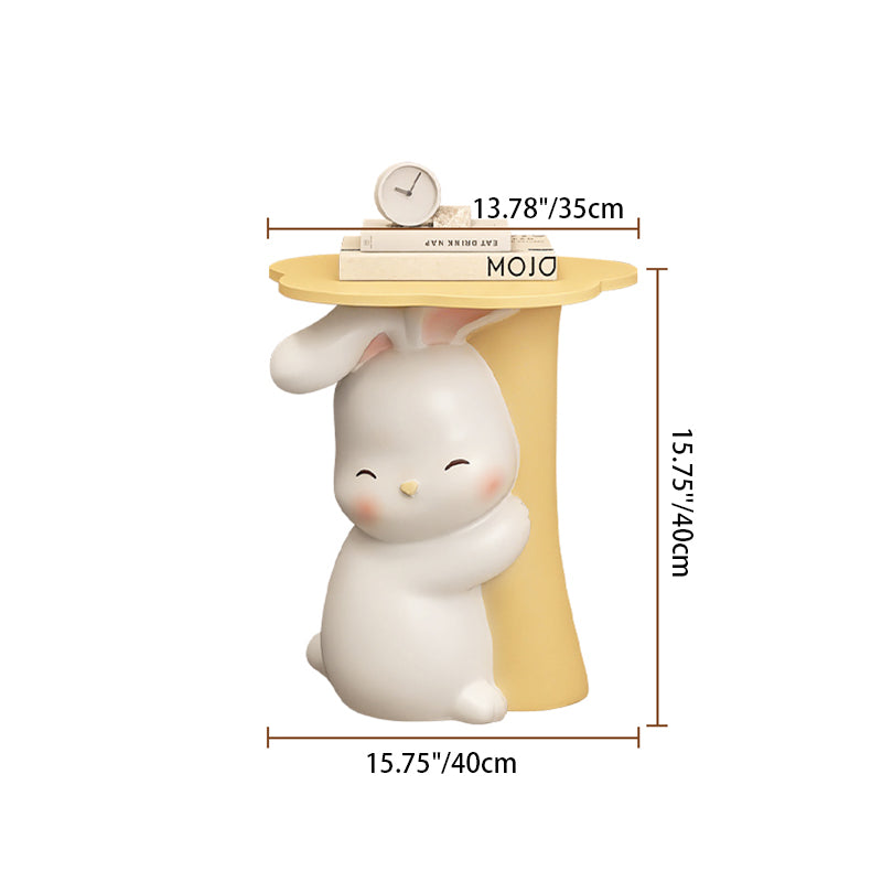 Contemporary Creative Rabbit Resin Solid Wood Side Table 1 - Tray For Living Room