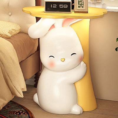 Contemporary Creative Rabbit Resin Solid Wood Side Table 1 - Tray For Living Room