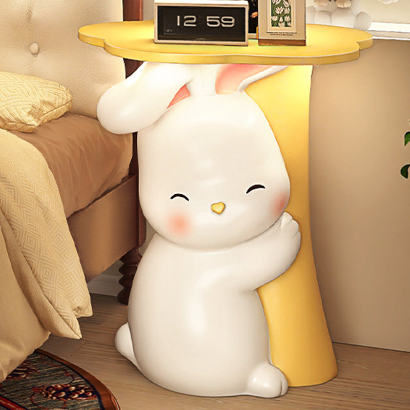 Contemporary Creative Rabbit Resin Solid Wood Side Table 1 - Tray For Living Room