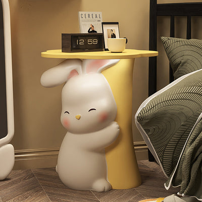 Contemporary Creative Rabbit Resin Solid Wood Side Table 1 - Tray For Living Room