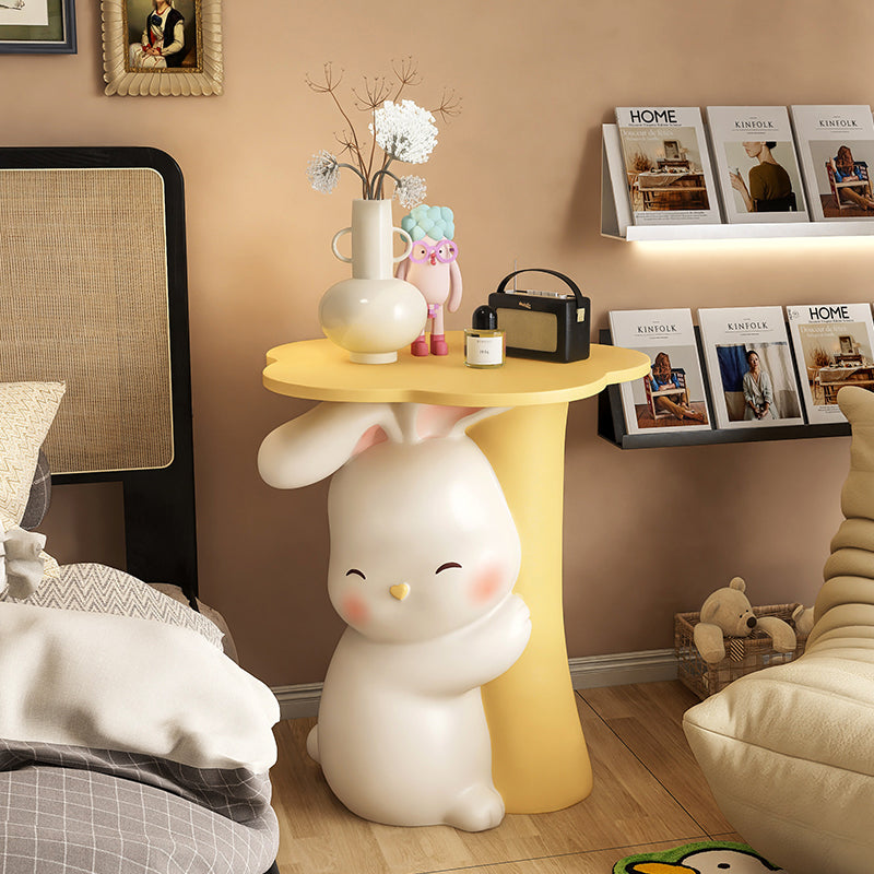 Contemporary Creative Rabbit Resin Solid Wood Side Table 1 - Tray For Living Room