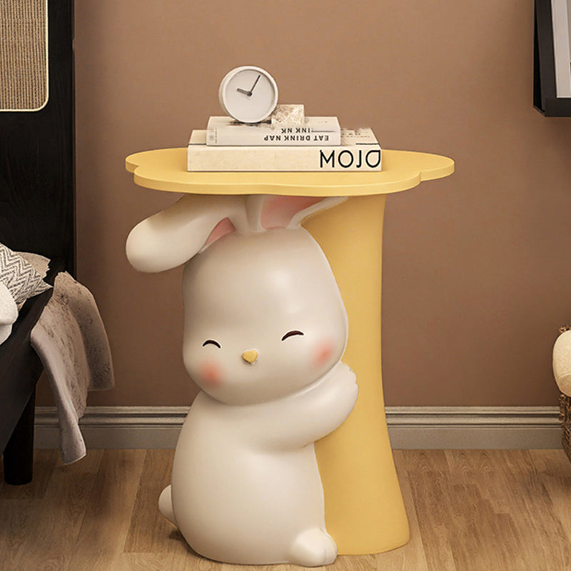 Contemporary Creative Rabbit Resin Solid Wood Side Table 1 - Tray For Living Room