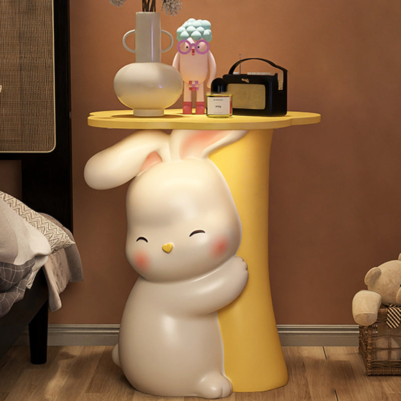 Contemporary Creative Rabbit Resin Solid Wood Side Table 1 - Tray For Living Room