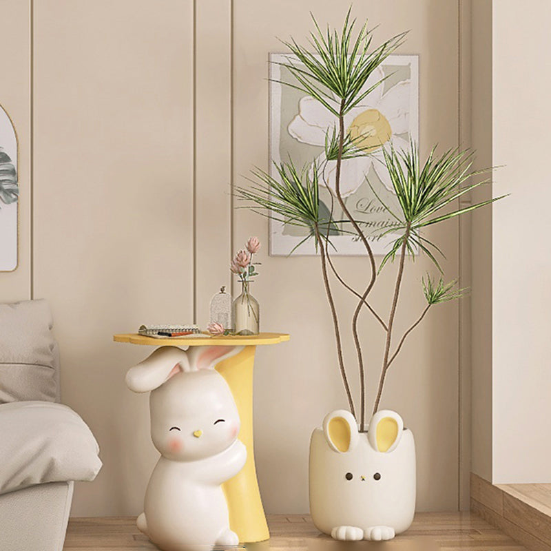 Contemporary Creative Rabbit Resin Solid Wood Side Table 1 - Tray For Living Room