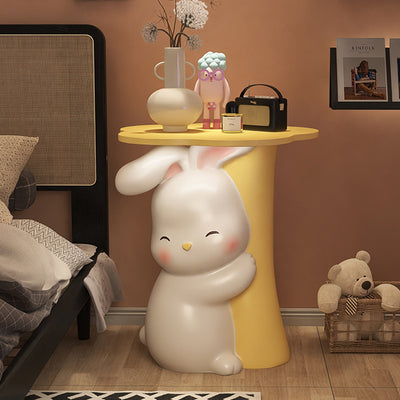 Contemporary Creative Rabbit Resin Solid Wood Side Table 1 - Tray For Living Room