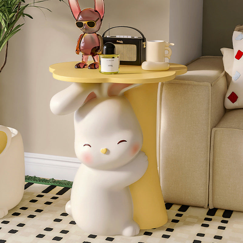 Contemporary Creative Rabbit Resin Solid Wood Side Table 1 - Tray For Living Room