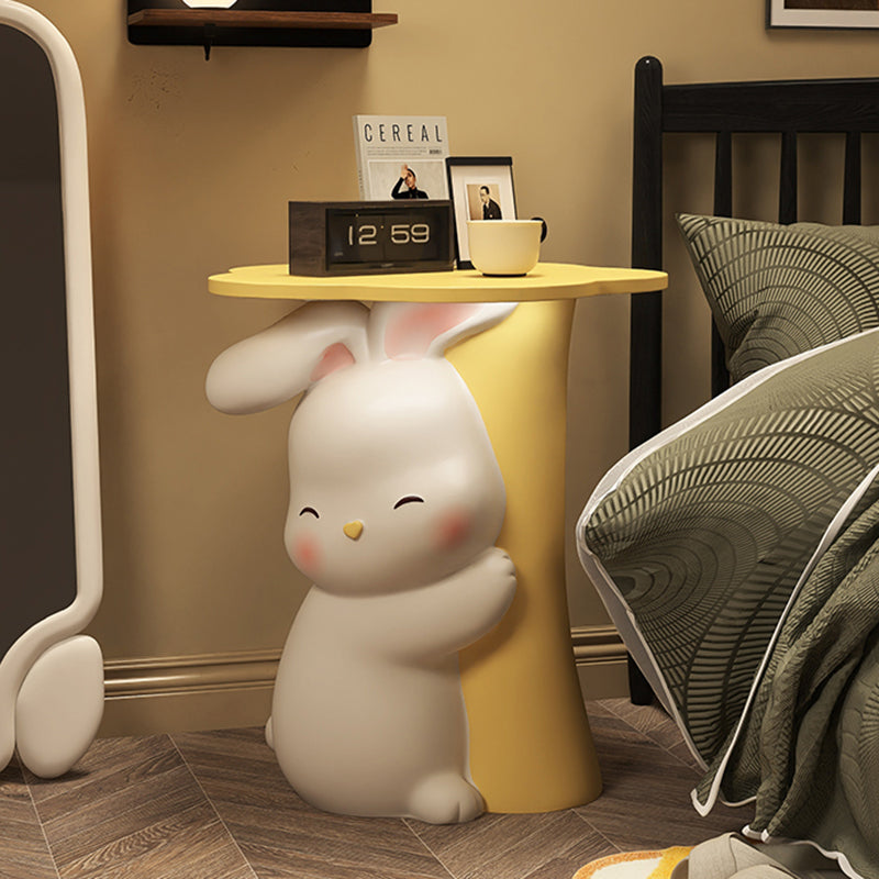 Contemporary Creative Rabbit Resin Solid Wood Side Table 1 - Tray For Living Room