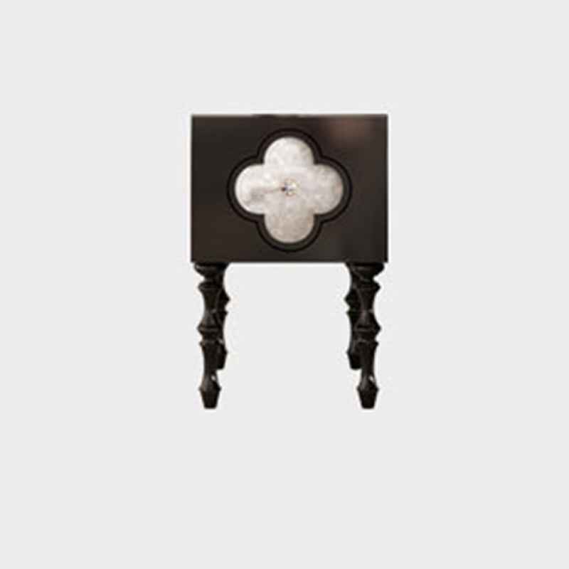 Contemporary Scandinavian Four Leaf Clover Ash Plywood Seashell Nightstand 1 - Cabinet For Bedroom