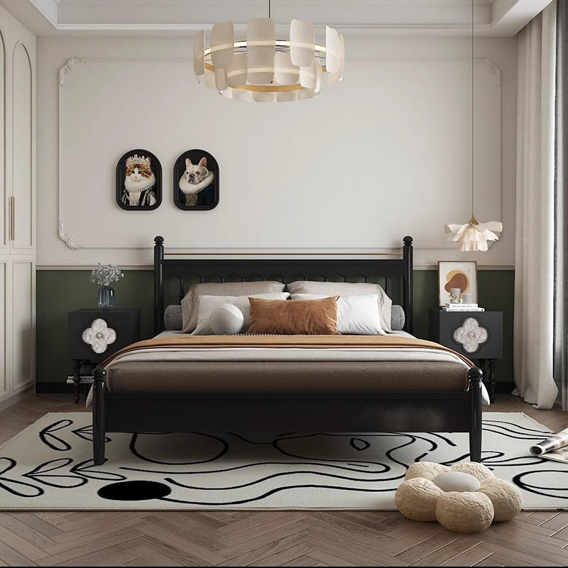 Contemporary Scandinavian Four Leaf Clover Ash Plywood Seashell Nightstand 1 - Cabinet For Bedroom