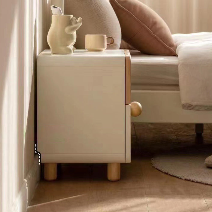 Moderner minimalistischer rechteckiger/runder Nachttisch aus Kiefernholz mit 2 Schubladen fürs Schlafzimmer 