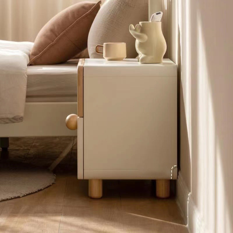 Moderner minimalistischer rechteckiger/runder Nachttisch aus Kiefernholz mit 2 Schubladen fürs Schlafzimmer 