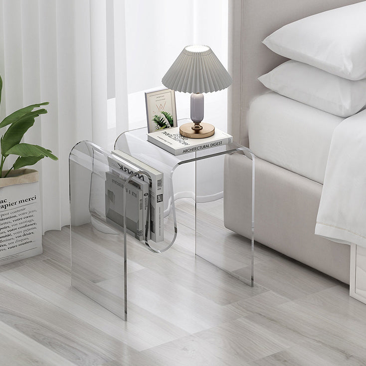 Moderner Art Deco Geometrie Transparenter Voll-Acryl Beistelltisch 1 - Ebene Für Wohnzimmer 