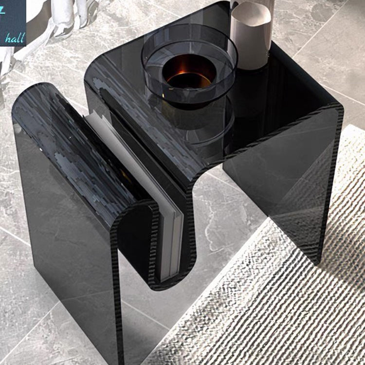 Moderner Art Deco Geometrie Transparenter Voll-Acryl Beistelltisch 1 - Ebene Für Wohnzimmer 