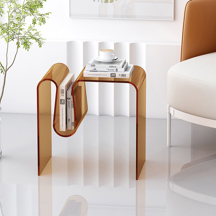 Moderner Art Deco Geometrie Transparenter Voll-Acryl Beistelltisch 1 - Ebene Für Wohnzimmer 