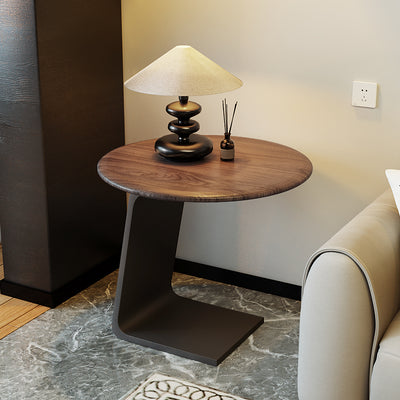 Table d'appoint géométrique ronde nordique contemporaine en marbre et verre à 2 niveaux pour salon 