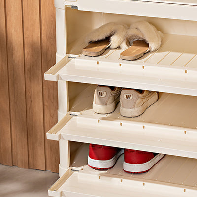Contemporary Nordic Rectangle Cube Full ABS Shoe Storage 2/3/4/5 - Cabinet For Entryways