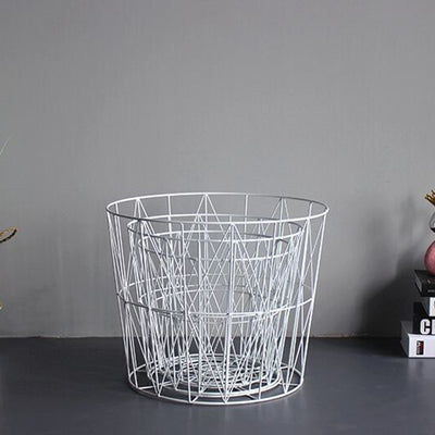 Contemporary Simplicity Round Barrel Solid Wood Iron Base Side Table 1 - Tier For Living Room