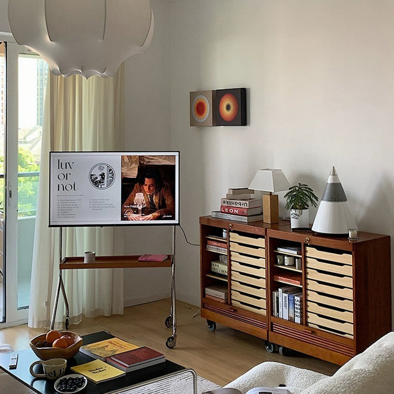 Contemporary Retro Rectangle Boxwood Bracket Stainless Steel Side Table 2 - Tier For Living Room