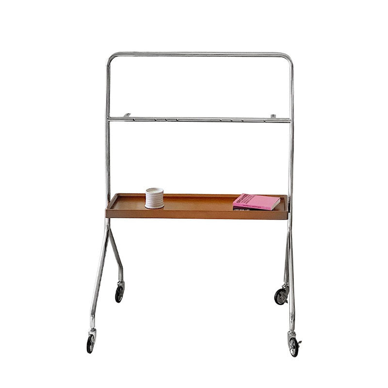 Contemporary Retro Rectangle Boxwood Bracket Stainless Steel Side Table 2 - Tier For Living Room