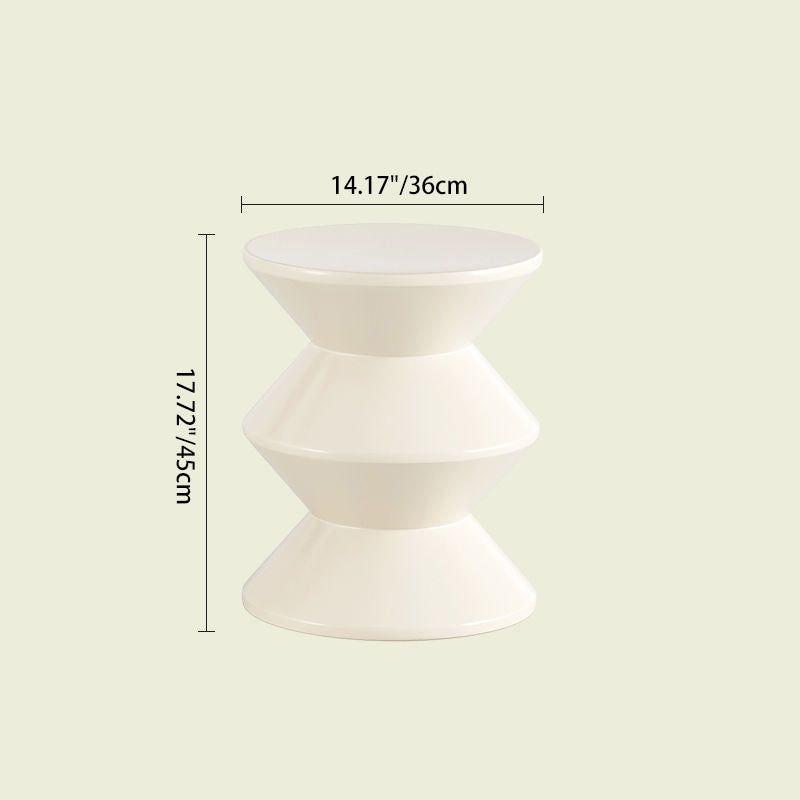 Contemporary Nordic Trapezoidal Hourglass Shape PP Side Table 1 - Tier For Living Room