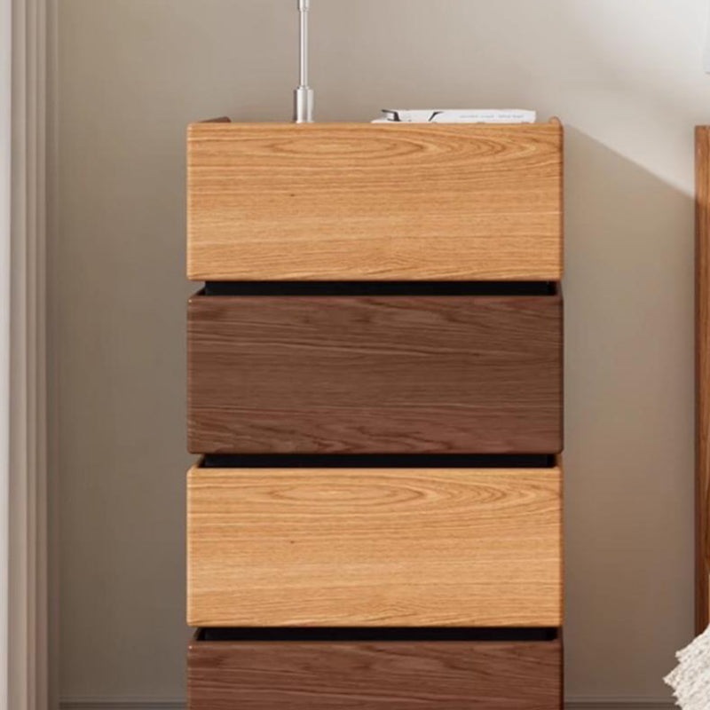 Traditional Japanese Rectangular Cube Rubberwood Side Table 1 - Drawer For Living Room