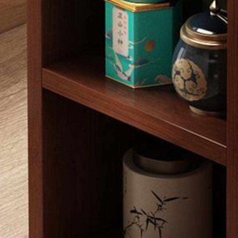 Traditional Japanese Semicircular Rectangle Solid Wood Side Table 3 - Tier For Living Room