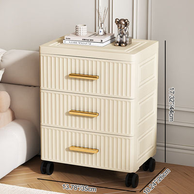 Contemporary Nordic Cream Rectangular Cube PP Side Table 3/4/5 - Drawer For Living Room