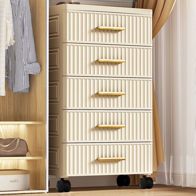 Contemporary Nordic Cream Rectangular Cube PP Side Table 3/4/5 - Drawer For Living Room