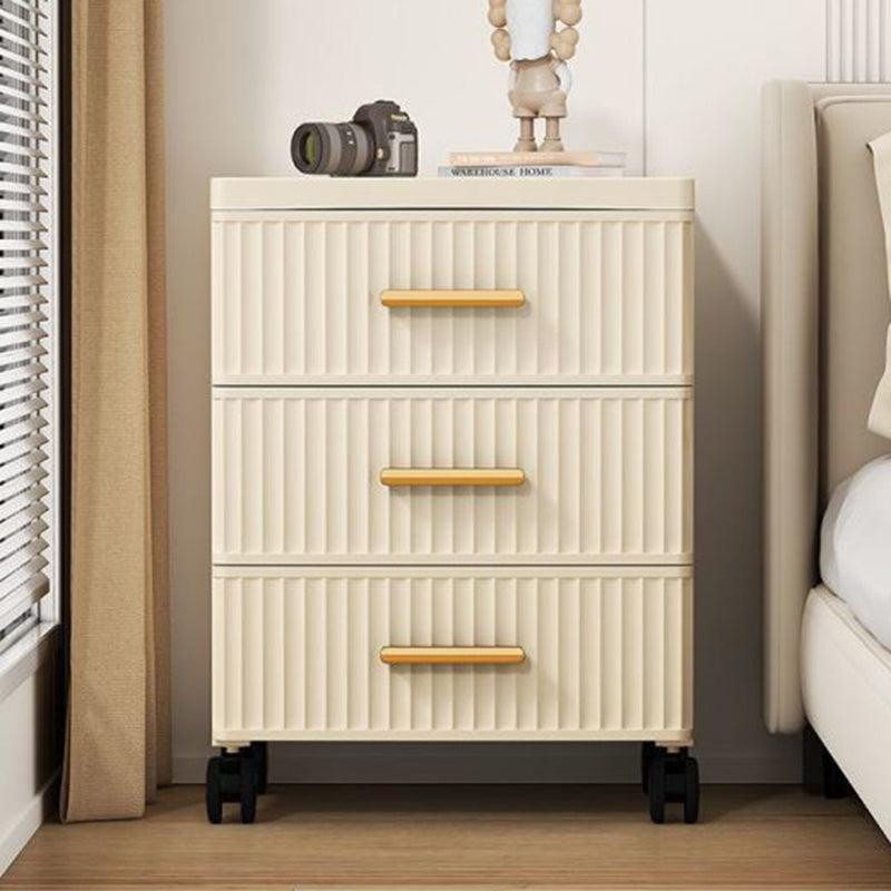 Contemporary Nordic Cream Rectangular Cube PP Side Table 3/4/5 - Drawer For Living Room