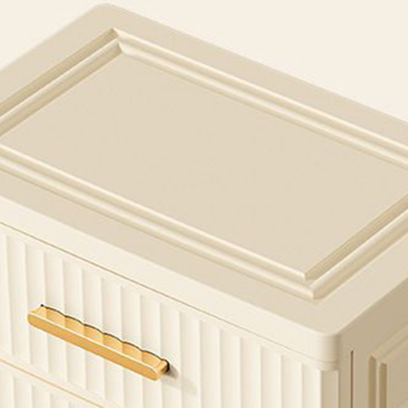 Contemporary Nordic Cream Rectangular Cube PP Side Table 3/4/5 - Drawer For Living Room