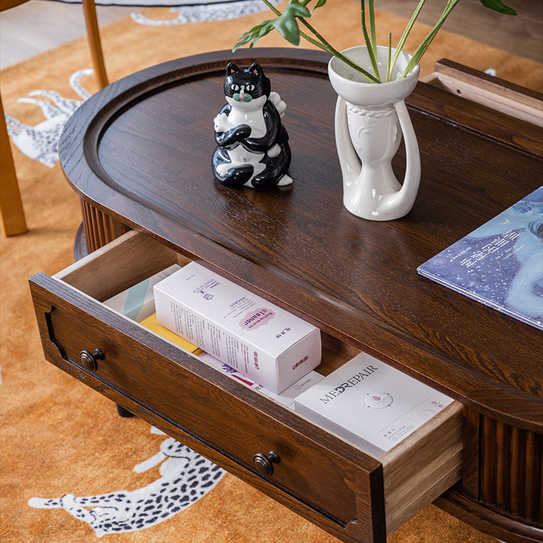 Zeitgenössischer skandinavischer Zylinder Rattan Webnetz Massivholz Couchtisch 1 - Ebene für das Wohnzimmer 