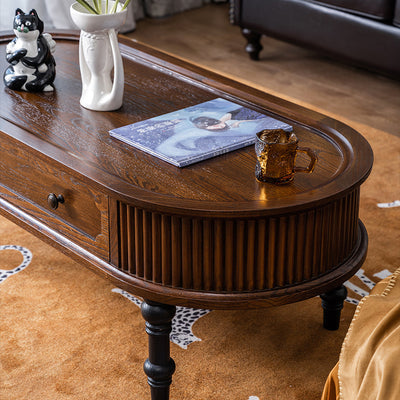 Zeitgenössischer skandinavischer Zylinder Rattan Webnetz Massivholz Couchtisch 1 - Ebene für das Wohnzimmer 
