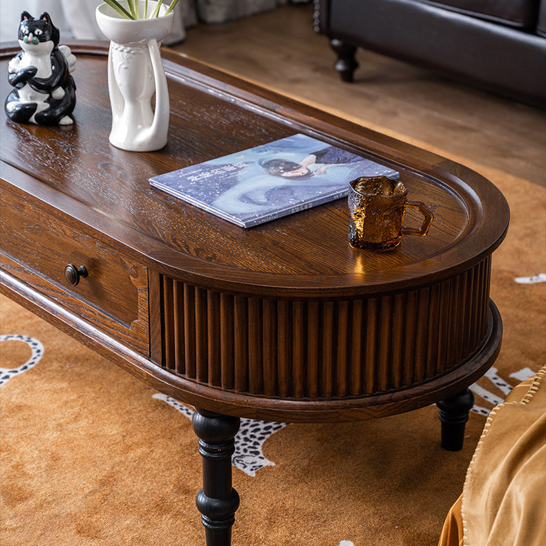 Zeitgenössischer skandinavischer Zylinder Rattan Webnetz Massivholz Couchtisch 1 - Ebene für das Wohnzimmer 