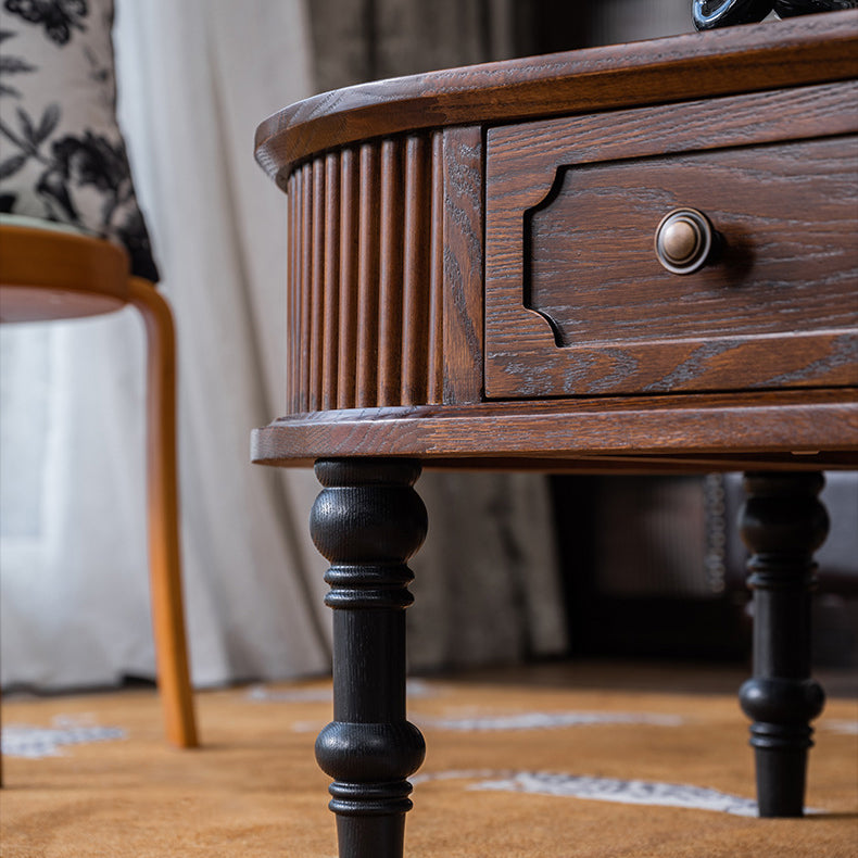 Zeitgenössischer skandinavischer Zylinder Rattan Webnetz Massivholz Couchtisch 1 - Ebene für das Wohnzimmer 