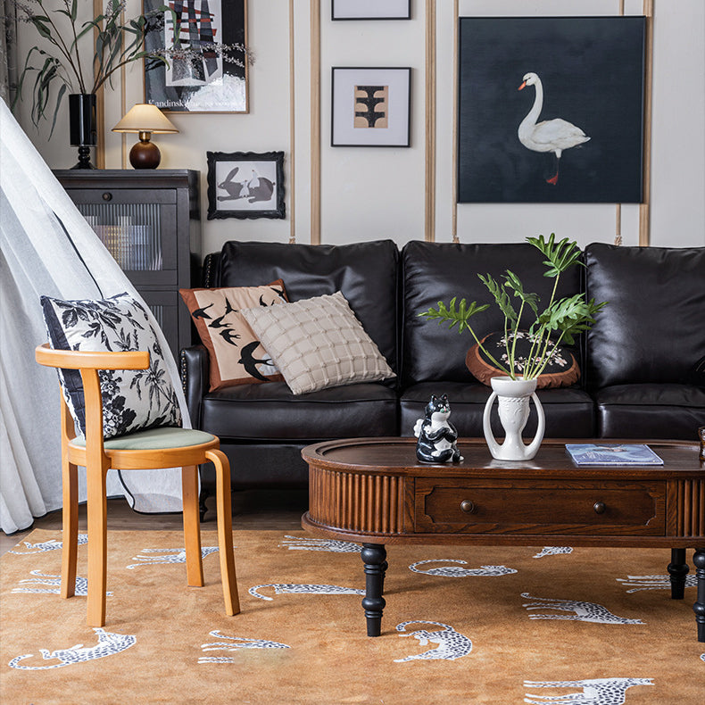 Zeitgenössischer skandinavischer Zylinder Rattan Webnetz Massivholz Couchtisch 1 - Ebene für das Wohnzimmer 