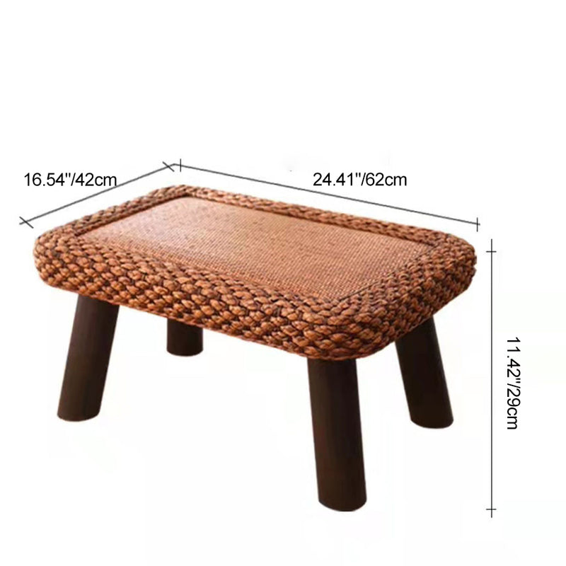 Zeitgenössischer skandinavischer Zylinder Rattan Webnetz Massivholz Couchtisch 1 - Ebene für das Wohnzimmer 