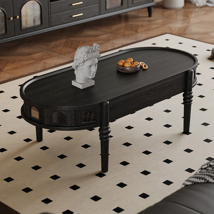 Zeitgenössischer skandinavischer Zylinder Rattan Webnetz Massivholz Couchtisch 1 - Ebene für das Wohnzimmer 
