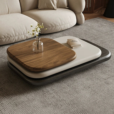 Modern Art Deco Rectangle Rotatable Splicing Color Artificial Board Coffee Table 3 - Tier For Living Room