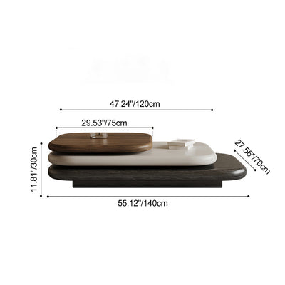 Modern Art Deco Rectangle Rotatable Splicing Color Artificial Board Coffee Table 3 - Tier For Living Room
