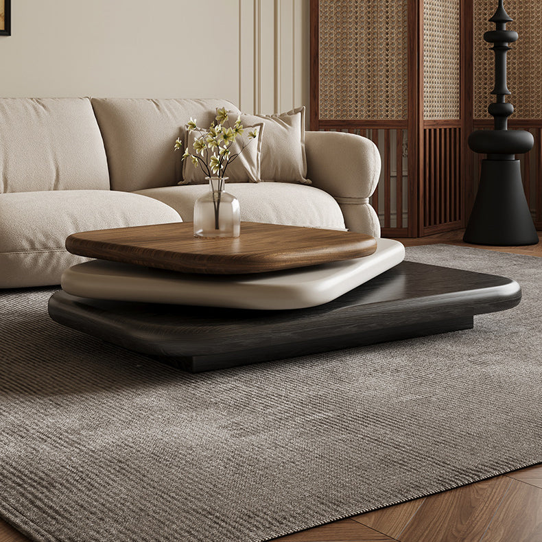 Modern Art Deco Rectangle Rotatable Splicing Color Artificial Board Coffee Table 3 - Tier For Living Room