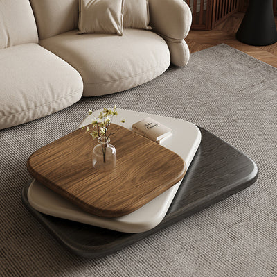 Modern Art Deco Rectangle Rotatable Splicing Color Artificial Board Coffee Table 3 - Tier For Living Room